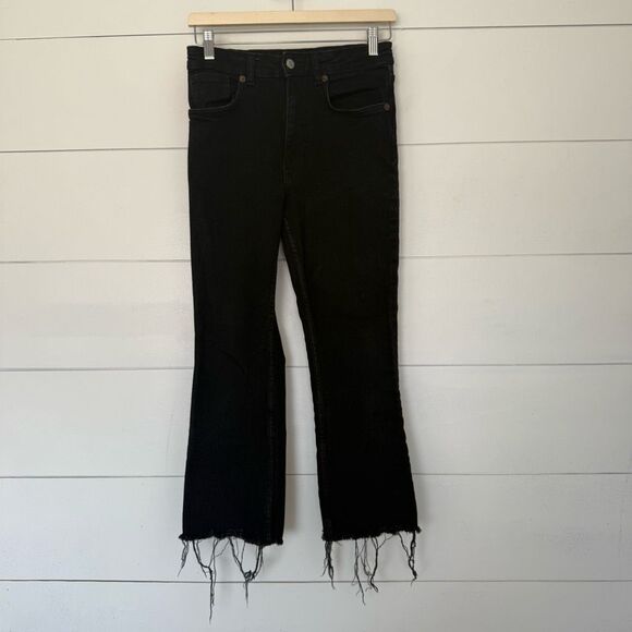 Zara Denim - Zara Women’s 6 Black Raw Hem Flare Jeans